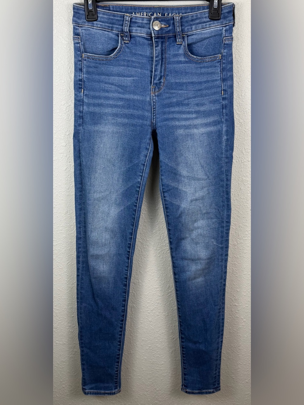 American Eagle Hi Rise Jegging Womens 4 Long Next Level Stretch Blue Jeans